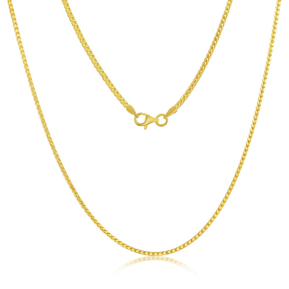 Silver Gold Plated 1.5mm Franco Chain 18"