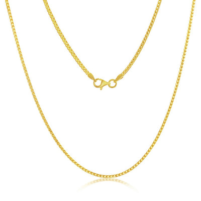 Silver Gold Plated 1.5mm Franco Chain 18"