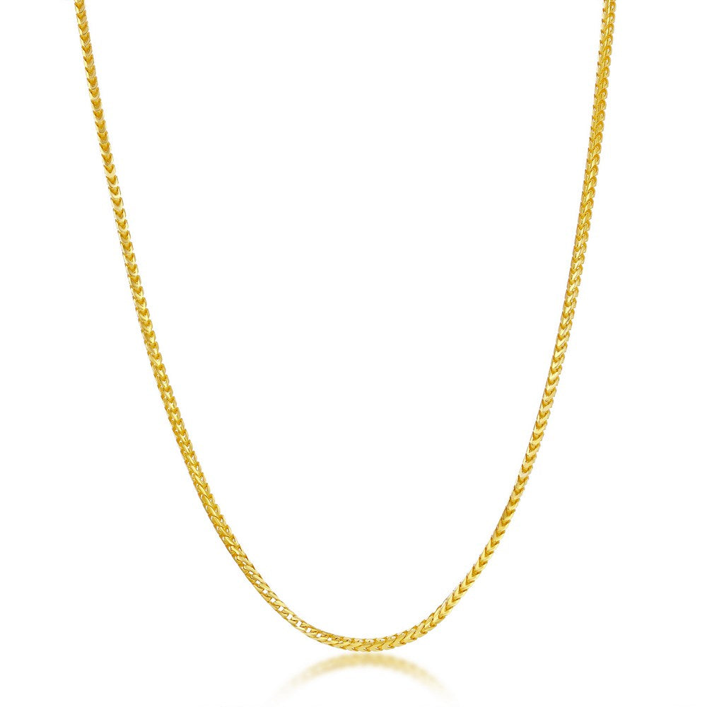 Silver Gold Plated 1.5mm Franco Chain 18"