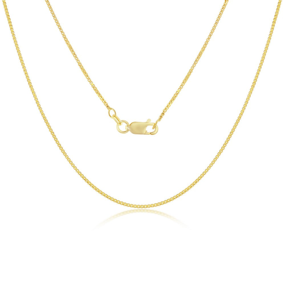 Silver Gold Plated 1.0mm Box Chain 18"