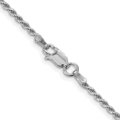 Sterling Silver Rhodium-Plated 1.7mm Diamond-Cut Rope Chain 18"