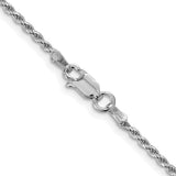 Sterling Silver Rhodium-Plated 1.7mm Diamond-Cut Rope Chain 18"