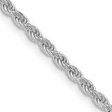 Sterling Silver Rhodium-Plated 2.25mm Diamond Cut Rope Chain – 24"