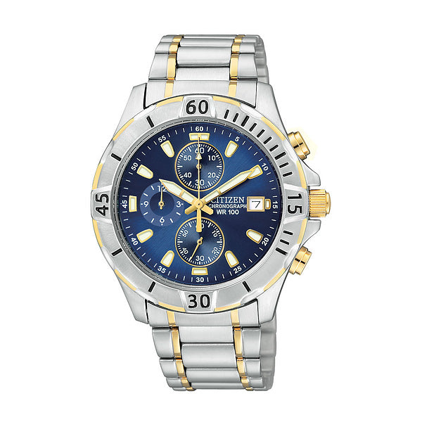 "Azure" Citizen Men's Quartz Chronograph Two-Tone Stainless Steel Watch