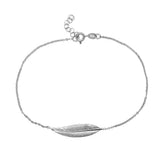 Sterling Silver Large Leaf Anklet 9+1"
