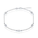 Silver Turtles Anklet 9+1"