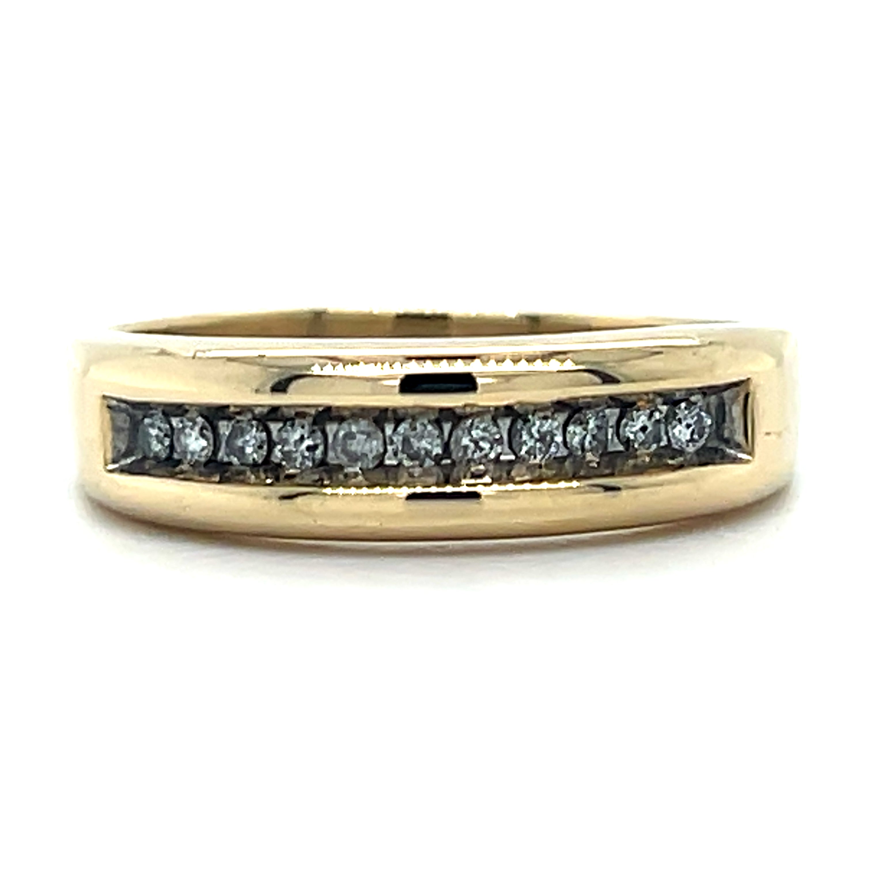"Bronco" Men's 14K Yellow Gold 4.5g 0.17CTW Diamond Band 6mm Estate