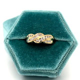 "Roanoke" 14K Yellow Gold 1/2 Carat Total Weight Diamond Multi Row Crossover Wedding/Anniversary/Fashion Band Estate PAOTY225
