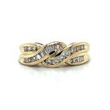 "Roanoke" 14K Yellow Gold 1/2 Carat Total Weight Diamond Multi Row Crossover Wedding/Anniversary/Fashion Band Estate PAOTY225