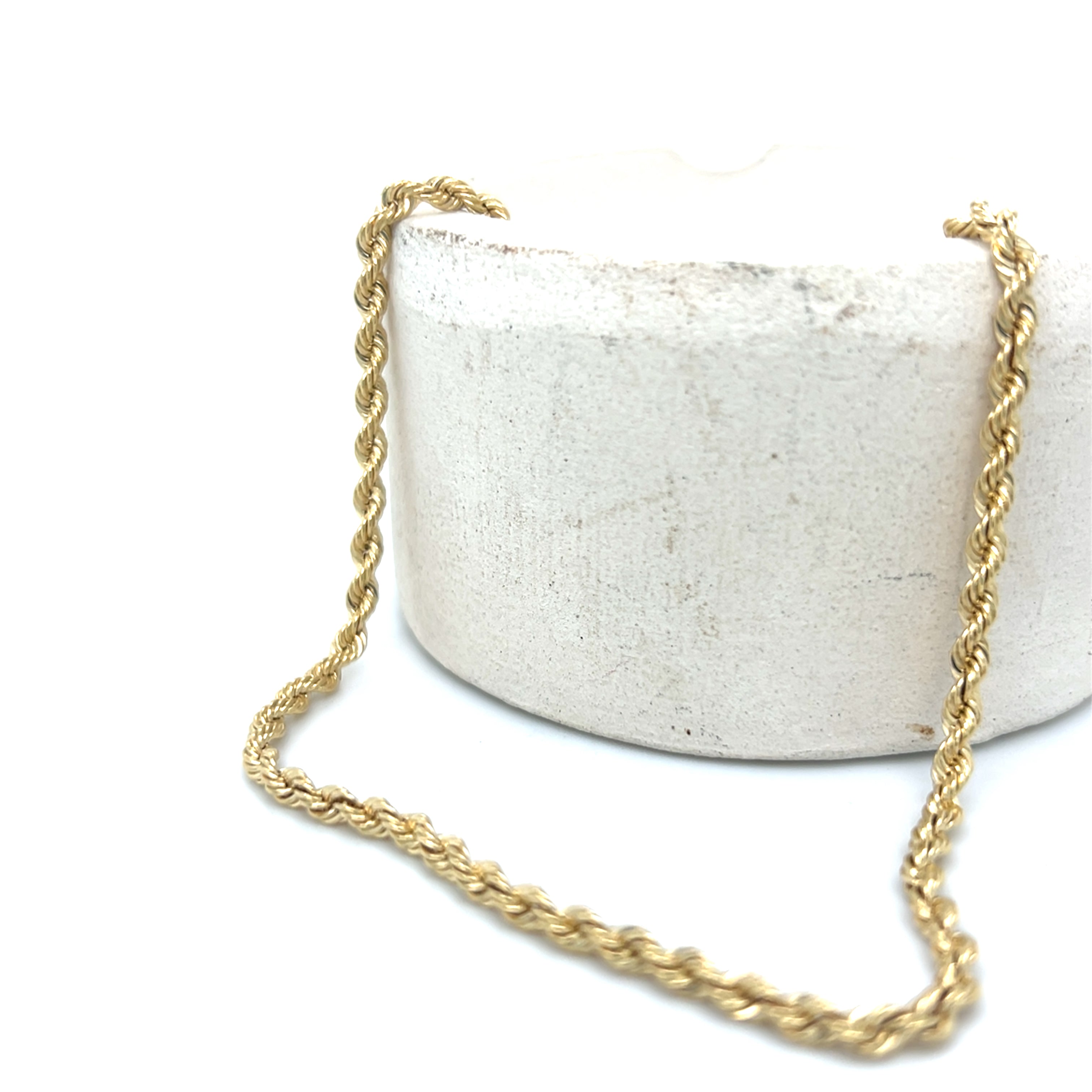 "Rock" 14K Yellow Gold 24" 3mm 21g Solid Rope Chain Estate