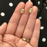 "Rosetta" 14K Yellow Gold Rose Stud Earrings Estate