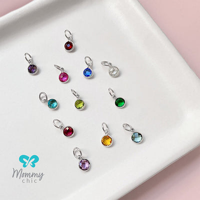 Sterling Silver February Birthstone Coin Charm Mommy Chic Collection