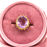 "Royalty" 10K Yellow Gold 10X12mm Amethyst Ring Estate