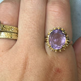 "Royalty" 10K Yellow Gold 10X12mm Amethyst Ring Estate