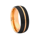 Men's Tungsten Black and Rose Gold Color Wedding Band Size 11