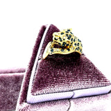 "Saffron" 14K Yellow Gold Sapphire and Diamond Cheetah Ring