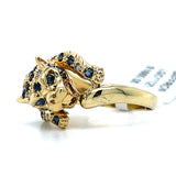 "Saffron" 14K Yellow Gold Sapphire and Diamond Cheetah Ring
