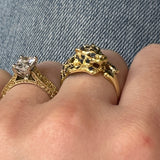 "Saffron" 14K Yellow Gold Sapphire and Diamond Cheetah Ring