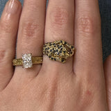 "Saffron" 14K Yellow Gold Sapphire and Diamond Cheetah Ring