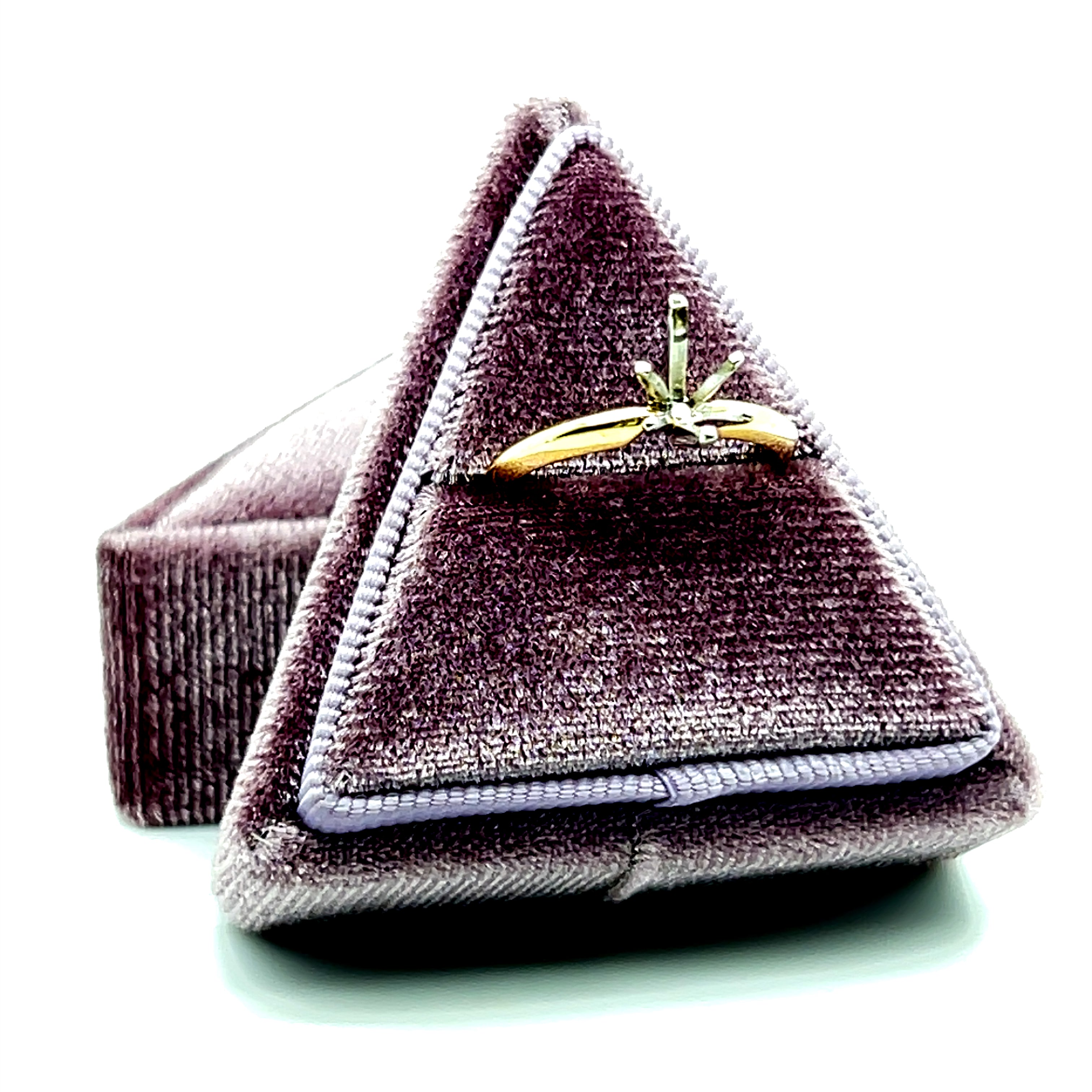 "Sandra" 14K White and Yellow Gold 7x5mm Pear Cut Semi Mount Engagement Ring