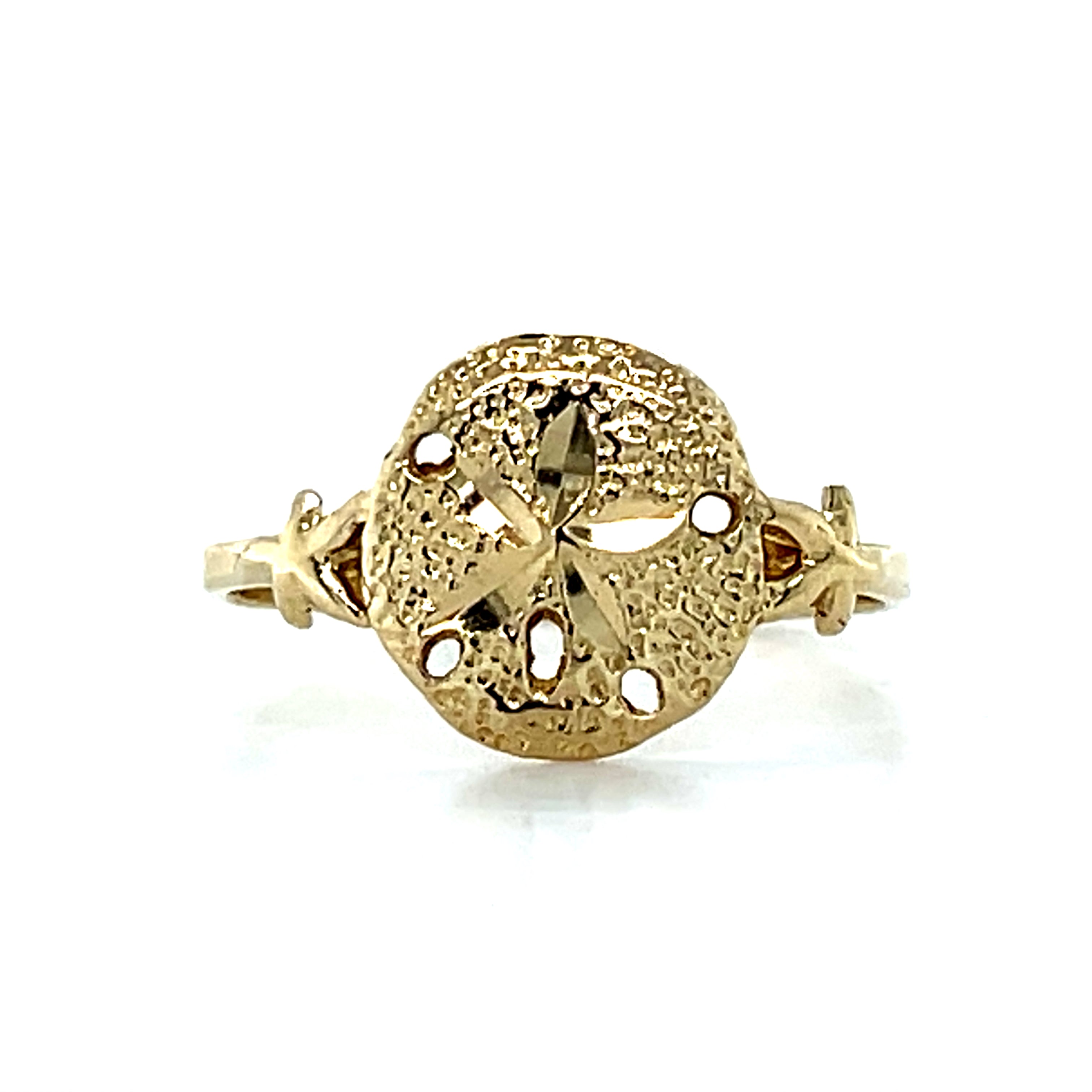 "Sandy" 10K Yellow Gold Sand Dollar Ring Estate