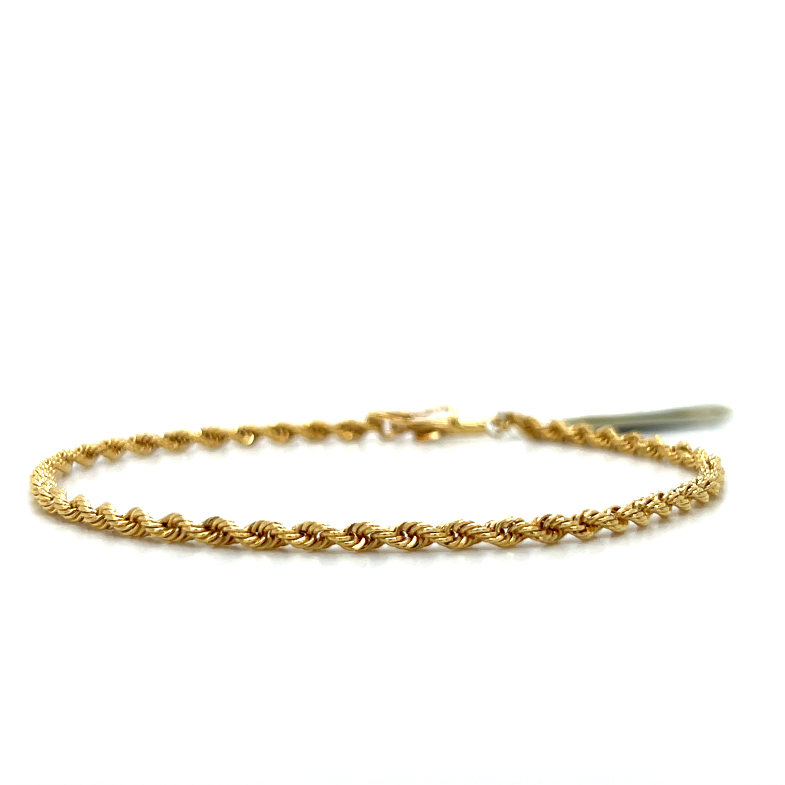 "Sarah" 14K Yellow Gold 2.4mm Rope Bracelet 3.5g Estate