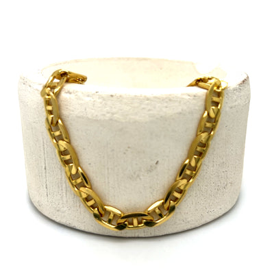 "Sebastian" 13g 14K Yellow Gold Anchor Link Bracelet/Anklet Estate 8