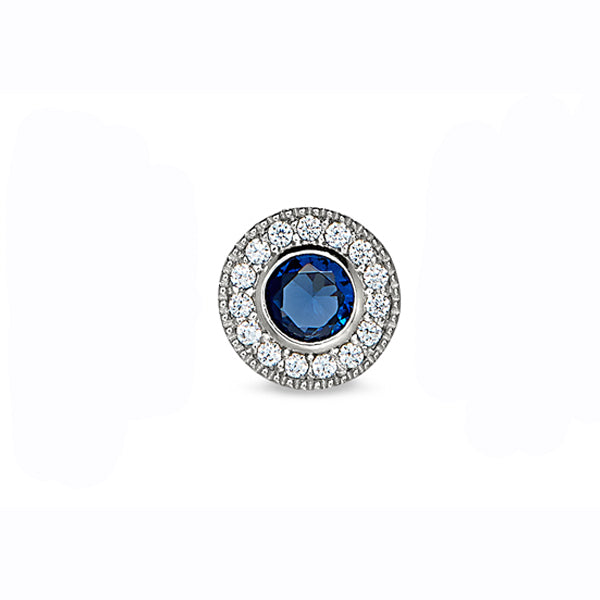 Kelly Waters Sterling Silver Pendant Charm Featuring a Simulated September Birthstone