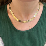 "She" 10K Yellow Gold 17g 8mm Herringbone Chain Necklace 16" PPWBY1125 Estate