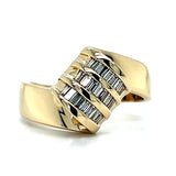 "Shirley"  14K Yellow Gold 0.30CTW Baguette Cut Diamond Oval-Shape Band Ring Estate