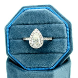 "Sierra" 18K White Gold 1.50 Carat Total Weight (1.00CT Pear-Shaped Center) Diamond Engagement Ring Estate