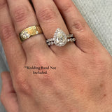 "Sierra" 18K White Gold 1.50 Carat Total Weight (1.00CT Pear-Shaped Center) Diamond Engagement Ring Estate