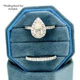 "Sierra" 18K White Gold 1.50 Carat Total Weight (1.00CT Pear-Shaped Center) Diamond Engagement Ring Estate