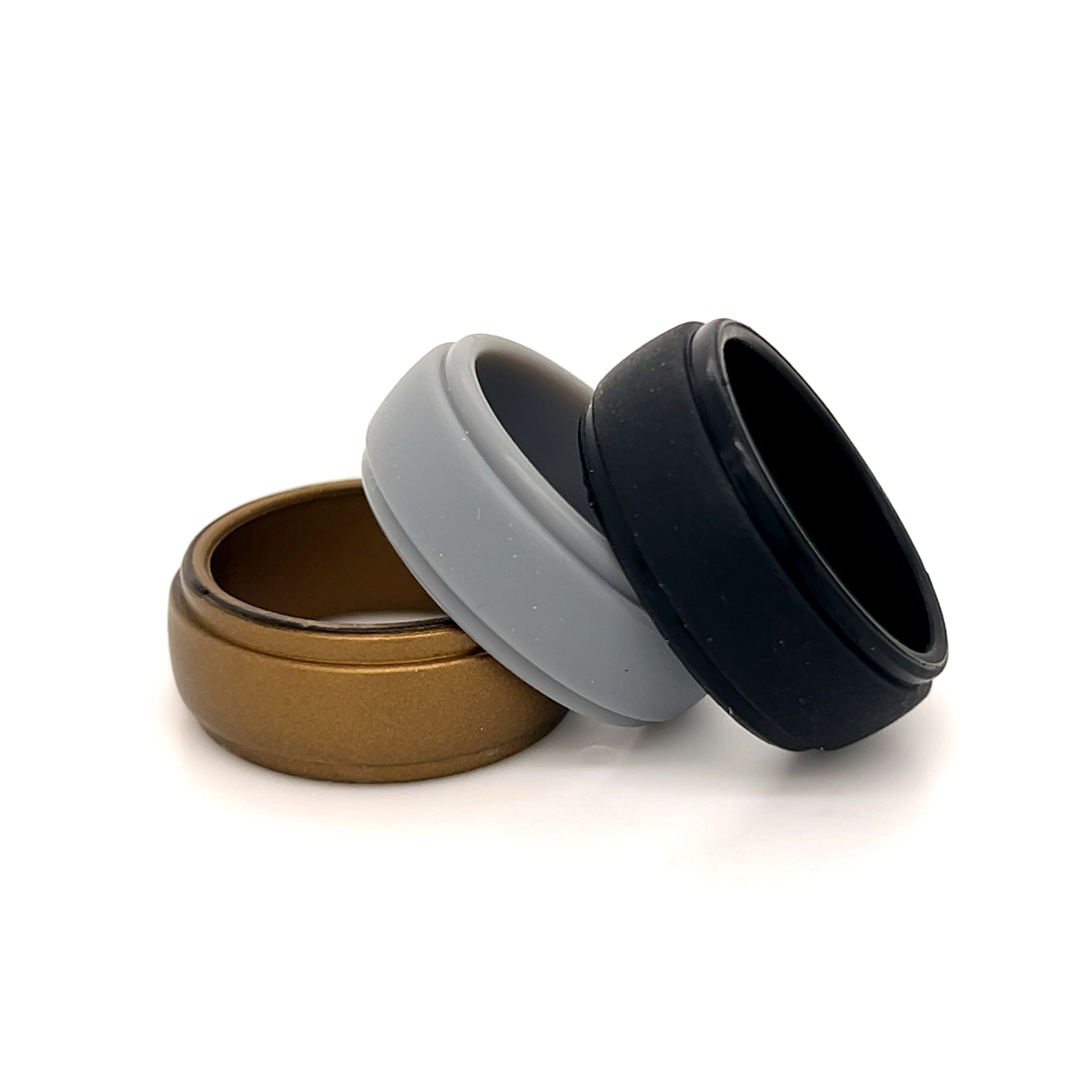 Men's Bronze Combo 3 Ring Pack Size 10  Colors: Spartan Bronze, Silver, Black