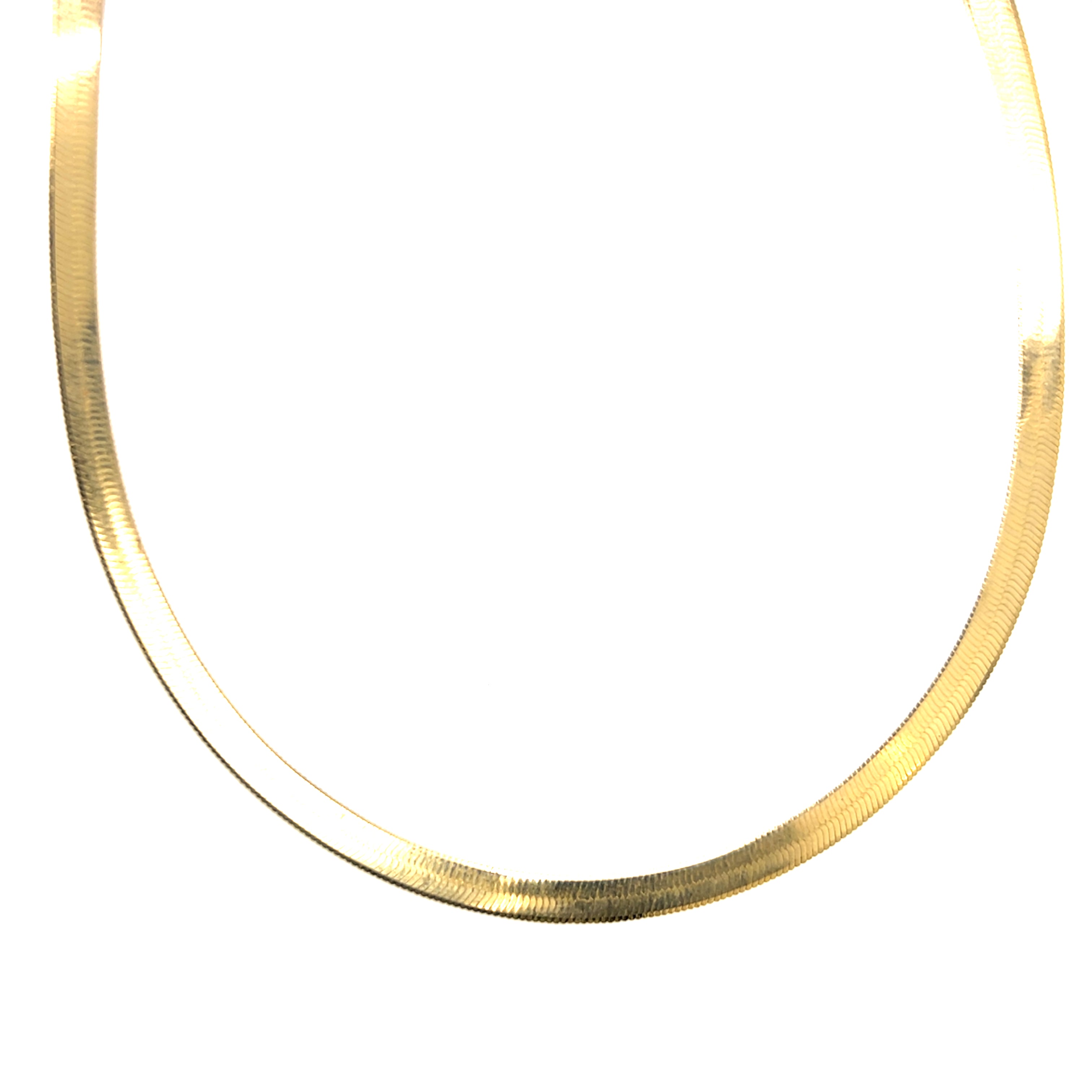 "Silk" 14K Yellow Gold 4mm Herringbone Chain 18" Estate