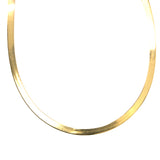 "Silk" 14K Yellow Gold 4mm Herringbone Chain 18" Estate