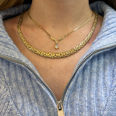 "Simaya" 14KY 21g Graduated Byzantine Chain Necklace 19" Estate