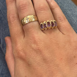 "Sofia"  10K Yellow Gold Amethyst Cocktail Ring Estate
