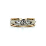 "Sullivan" Men's 14K Two Tone White and Yellow Gold 1/2 Carat Total Weight Diamond Channel-Set Ring Estate TTWY