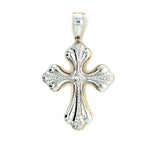 "Beulah" 14K White and Yellow Gold 2.4gram Cross Pendant a part of our Estate collection