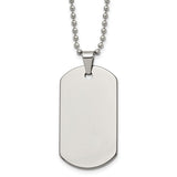 Tungsten Dog Tag Necklace 22"