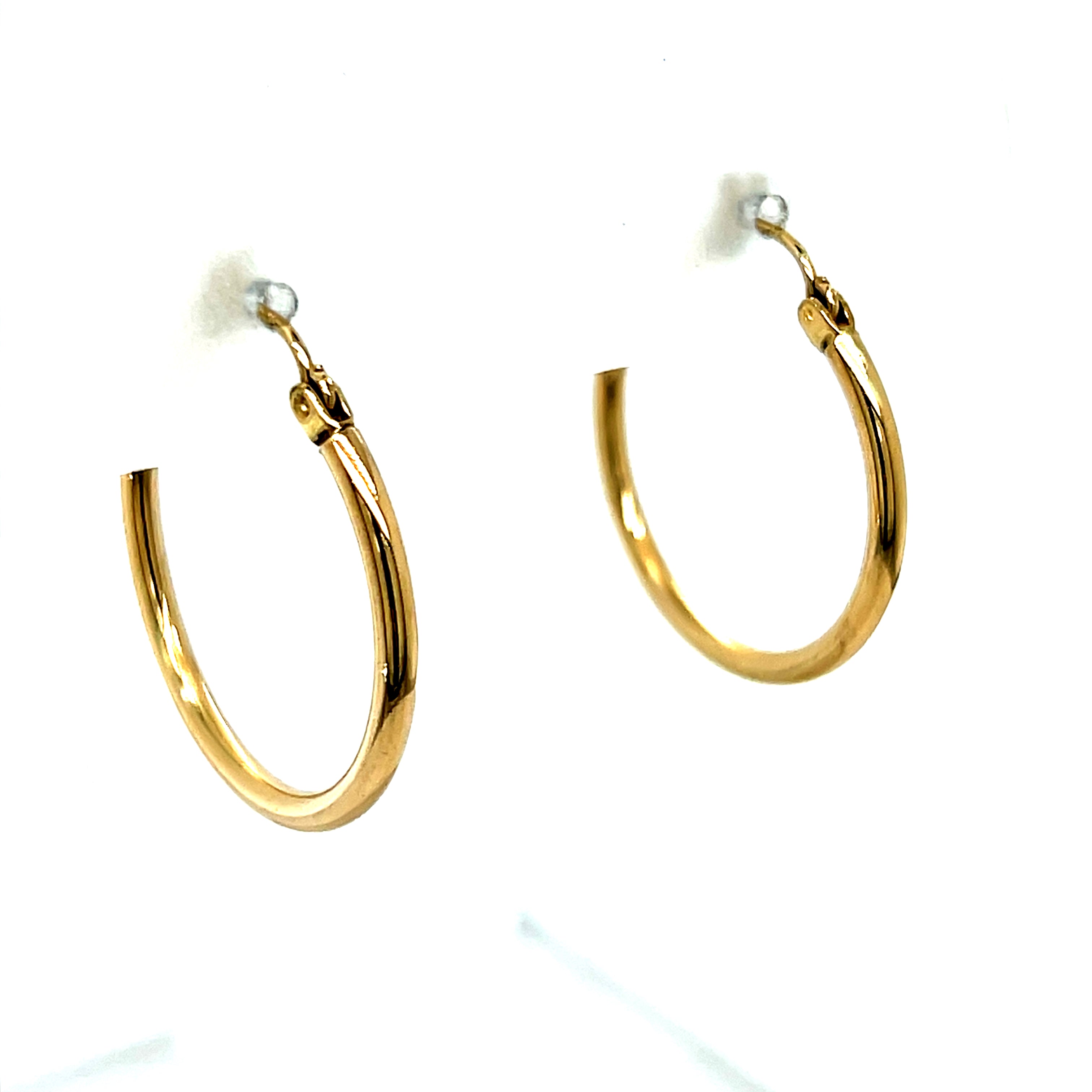 "Tallie" 10K Yellow Gold 2X24mm Hoop Earrings Estate