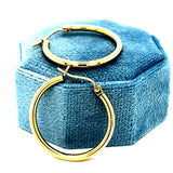 "Tallie" 10K Yellow Gold 2X24mm Hoop Earrings Estate