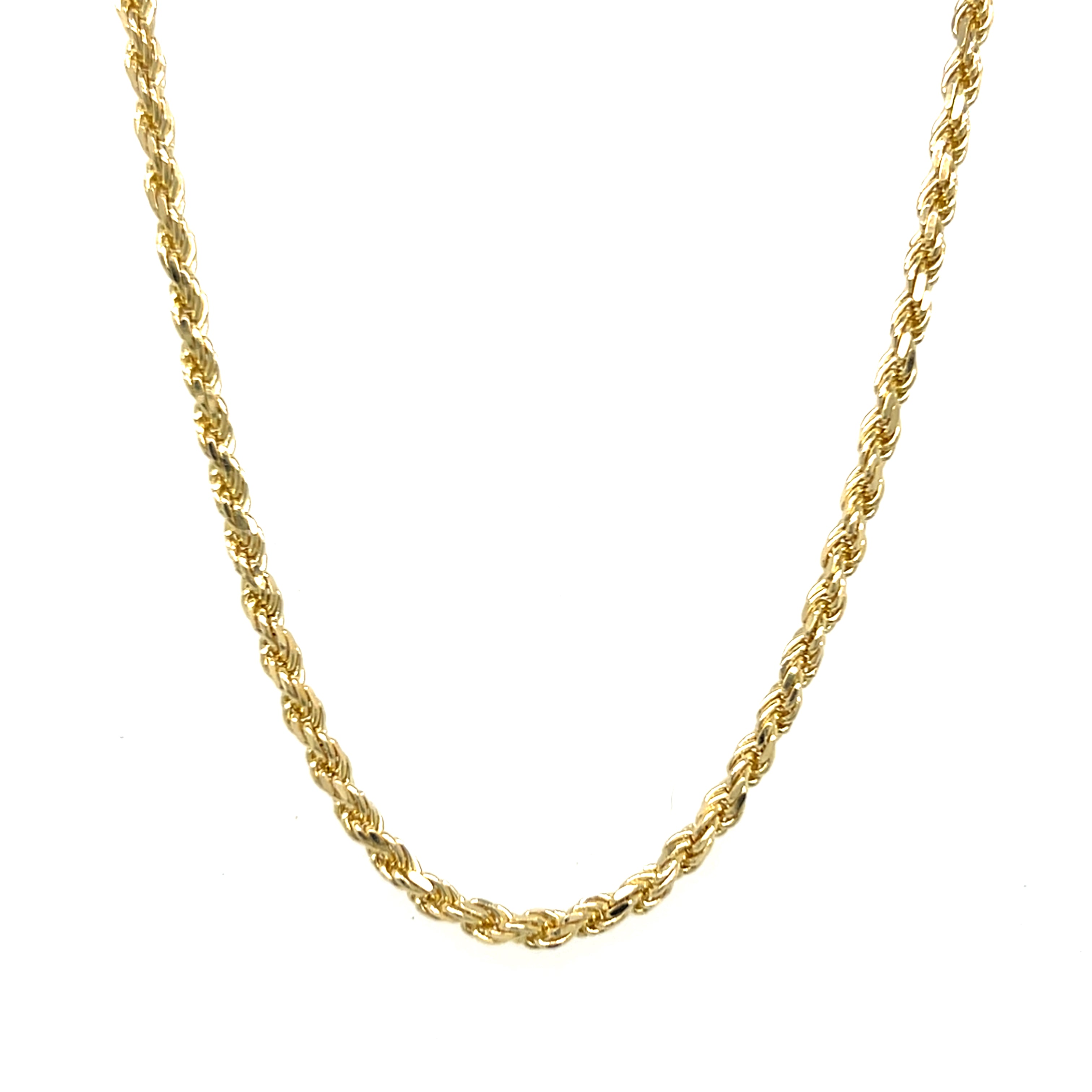 "Teal" 14K Yellow Gold 2.3mm 16.5g Rope Chain 30" Estate
