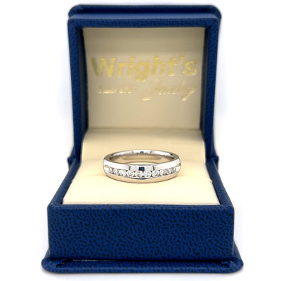 "Travis" Men's 14K White Gold 6mm 6.5g 0.5 Carat Total Weight (10) Diamond Wedding Band Estate