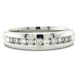 "Travis" Men's 14K White Gold 6mm 6.5g 0.5 Carat Total Weight (10) Diamond Wedding Band Estate