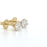 14K Yellow Gold 2.05CT Lab Grown Diamond Brilliant Round  E-F Color, VS1-2 Clarity Stud Earrings IGI Certified #LG596339517 &amp; #LG576314559