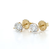 14K Yellow Gold 2.05CT Lab Grown Diamond Brilliant Round  E-F Color, VS1-2 Clarity Stud Earrings IGI Certified #LG596339517 &amp; #LG576314559
