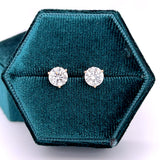 14K Yellow Gold 2.05CT Lab Grown Diamond Brilliant Round  E-F Color, VS1-2 Clarity Stud Earrings IGI Certified #LG596339517 &amp; #LG576314559