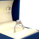 10K White and Rose Gold Diamond Bridal Engagement Ring